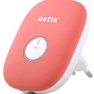 Netis WIFI Wzmacniacz sygnału mini, B/G/N300 z gniazdem RJ-45, do gniazdka 230V, różowy E1 (E1+(PINK)) - 1 zdjęcie